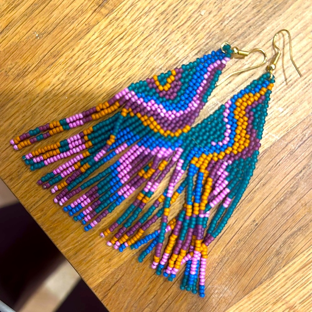 Woven bead earrings